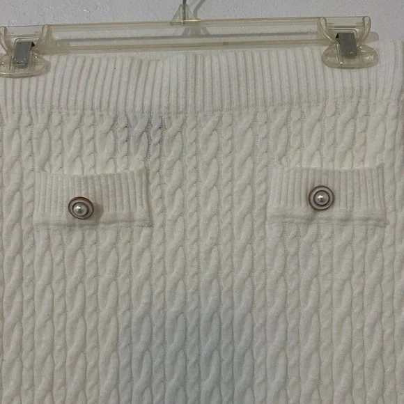 High Waist | Cream | Ribbed Maxi Pencil Skirt | Sz L  NWOT - Picture 3 of 9